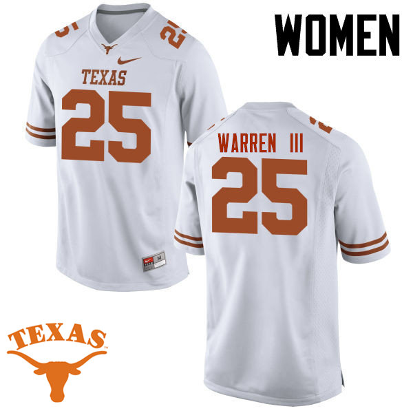 Women #25 Chris Warren III Texas Longhorns College Football Jerseys-White
